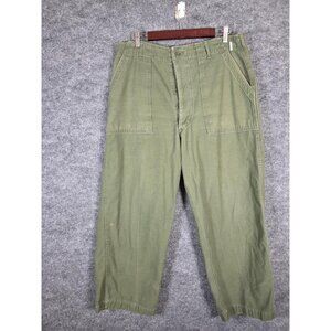 Vintage US Army Pants Mens 38x31 Green Cotton Sateen OG 107 Utility 60s